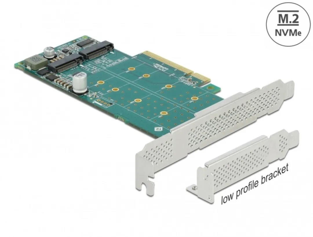 Delock PCIe X8 Kaart 2x M.2 NVMe