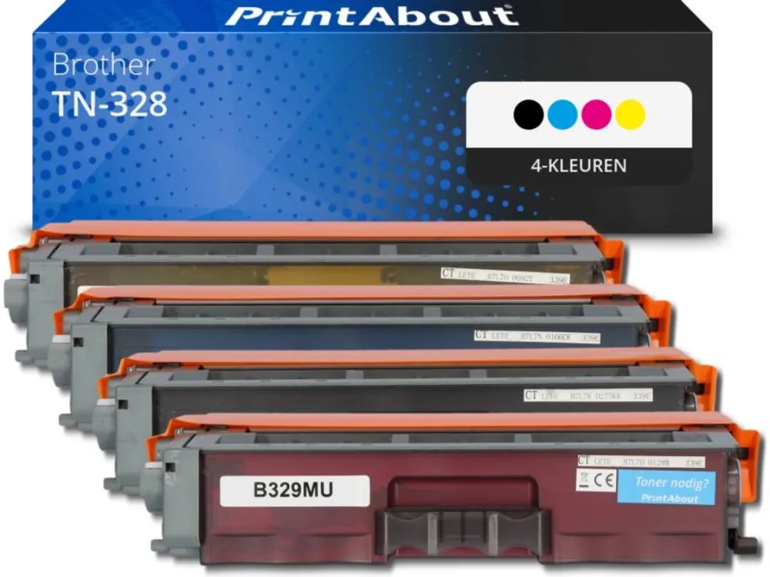 PrintAbout TN-328-PA2 Toner 4-kleuren - 2-pack - 6.500 pagina's