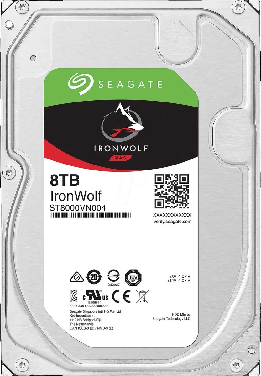 Seagate IronWolf ST8000VN004 Harde Schijf - 8TB