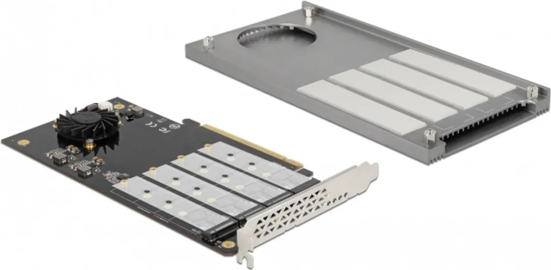Delock PCIe X16 naar 4x M.2 NVMe Kaart - Zwart