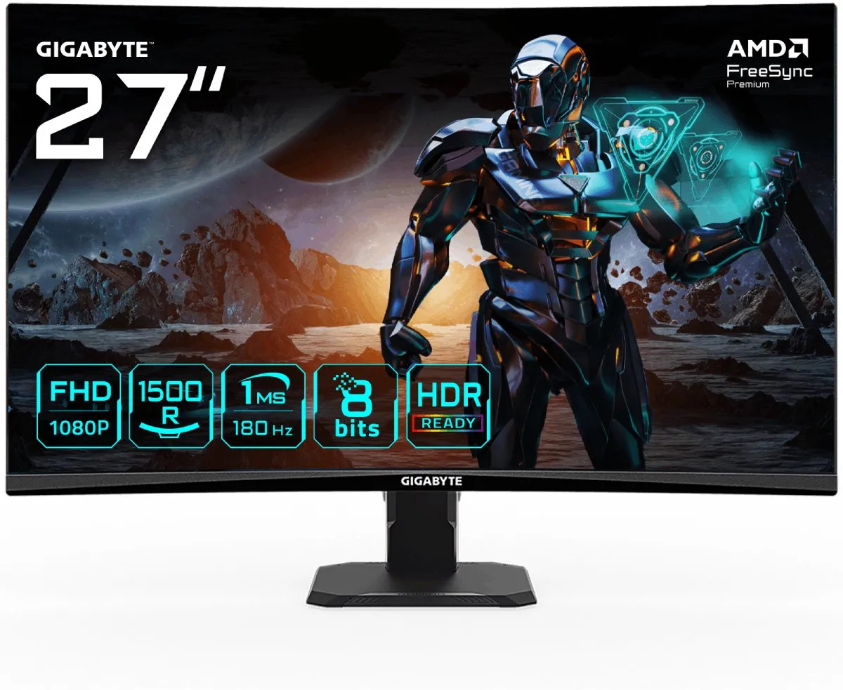 Gigabyte GS27FC - Curved Full HD LCD Gaming Monitor - 180Hz - 27 inch