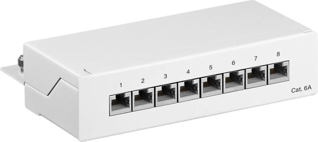 Goobay CAT 6a Patchpaneel 8-poorts Wit