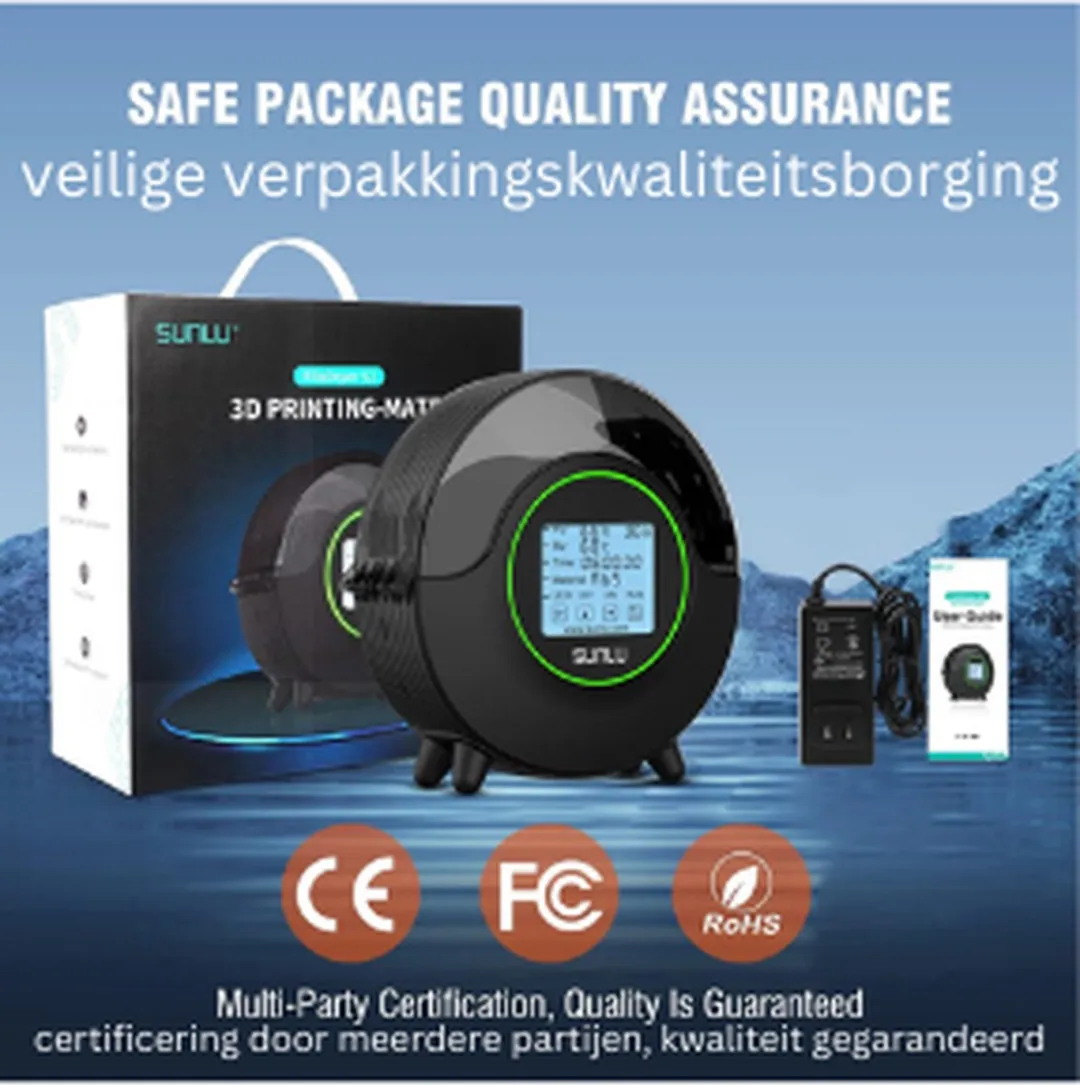 Sunlu S2 Filament Droger - 360° Verwarming - 4,6" Touchscreen - Zwart