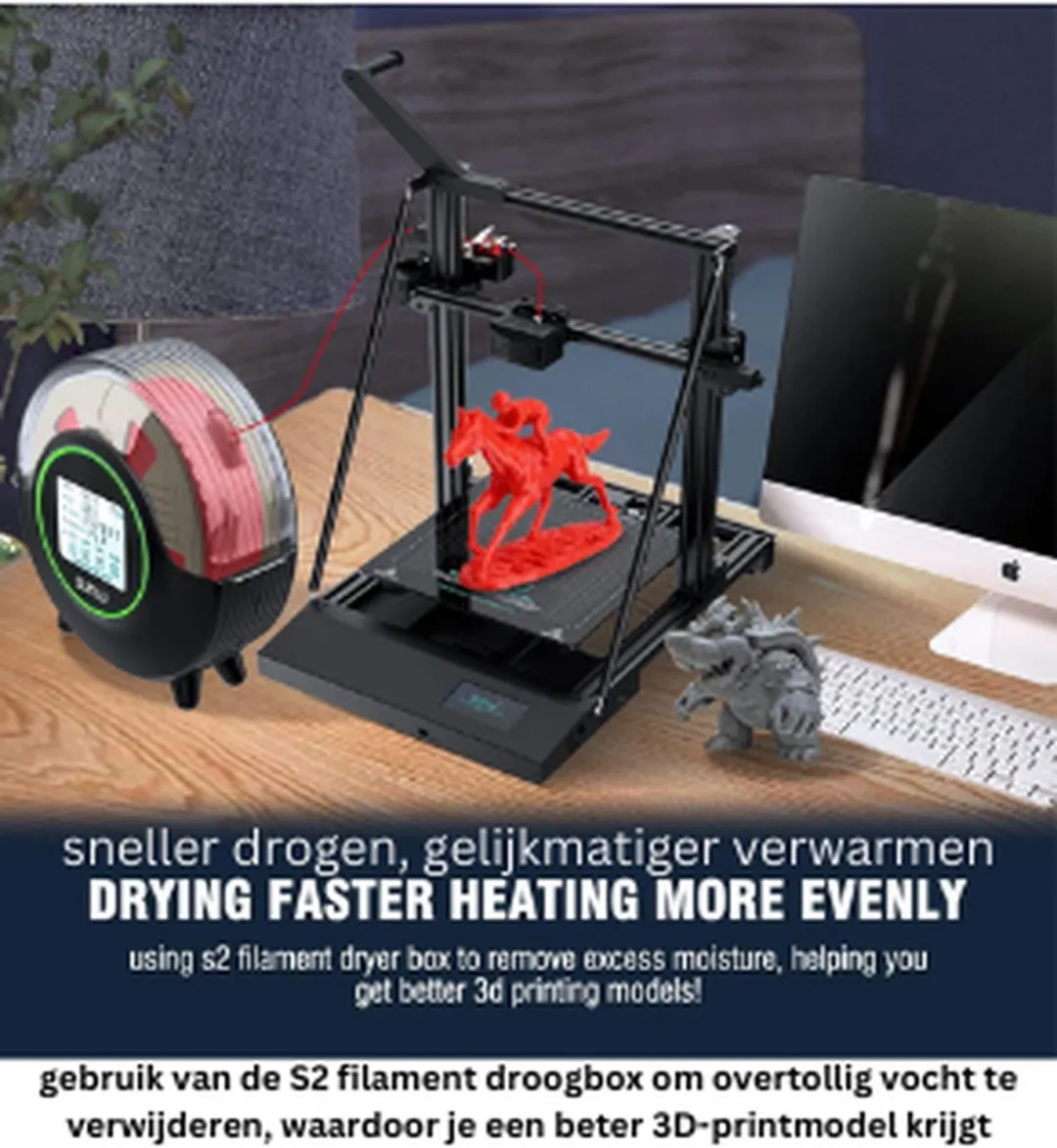 Sunlu S2 Filament Droger - 360° Verwarming - 4,6" Touchscreen - Zwart