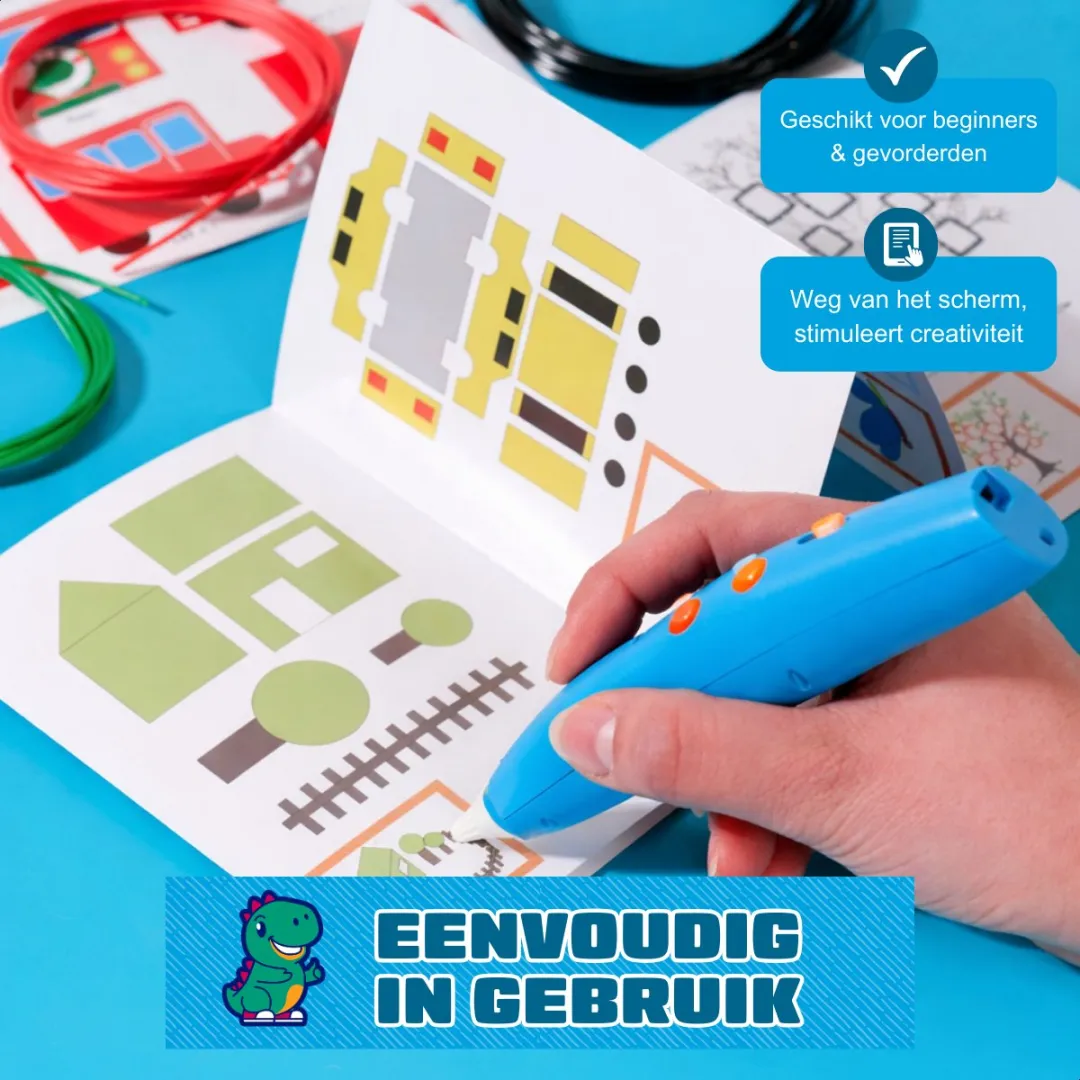 Fits4Kids 3D Pen Race Kit - Draadloos Blauw
