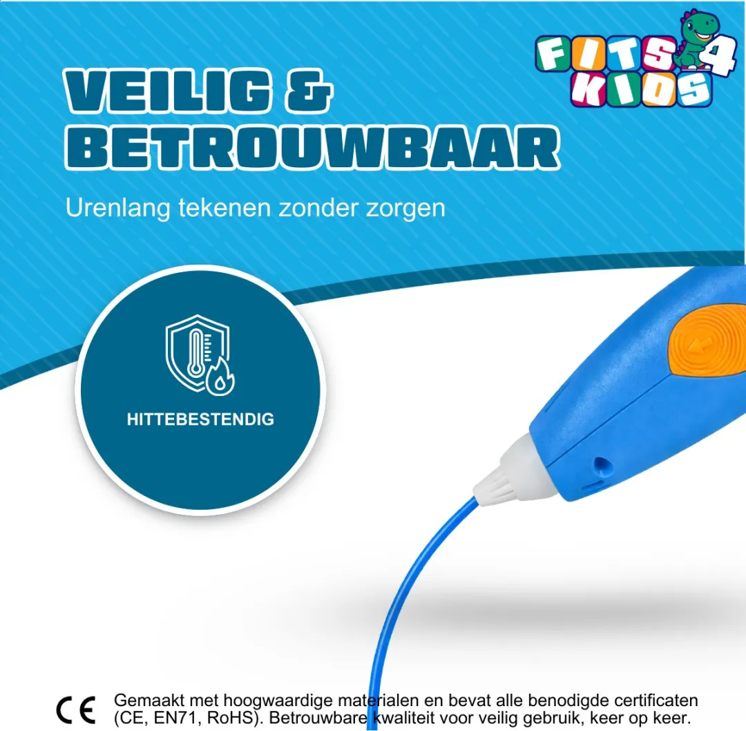 Fits4Kids 3D Pen Race Kit - Draadloos Blauw