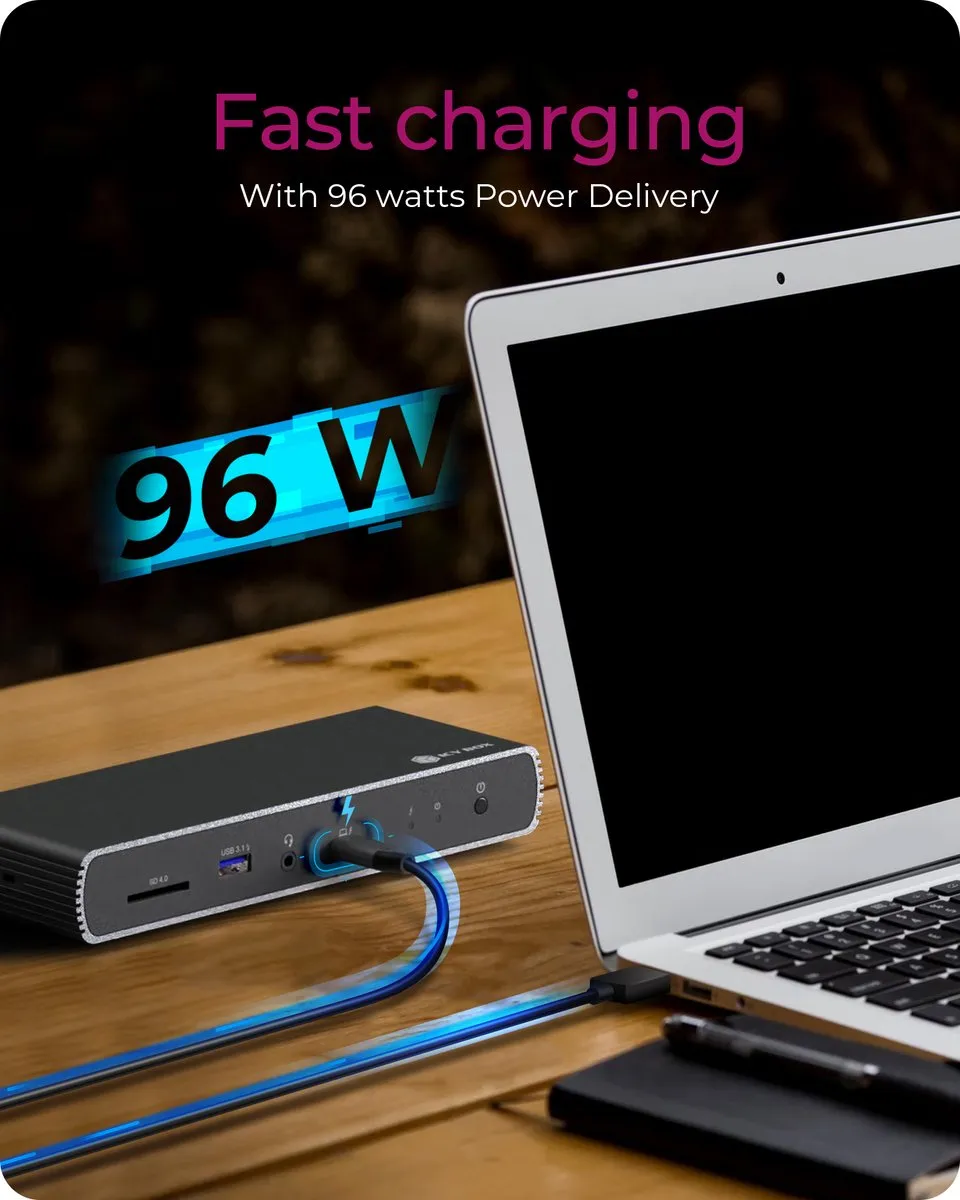 Icy Box IB-DK8801-TB4 Thunderbolt 4 Dock 10-in-1 - 100W Power Delivery