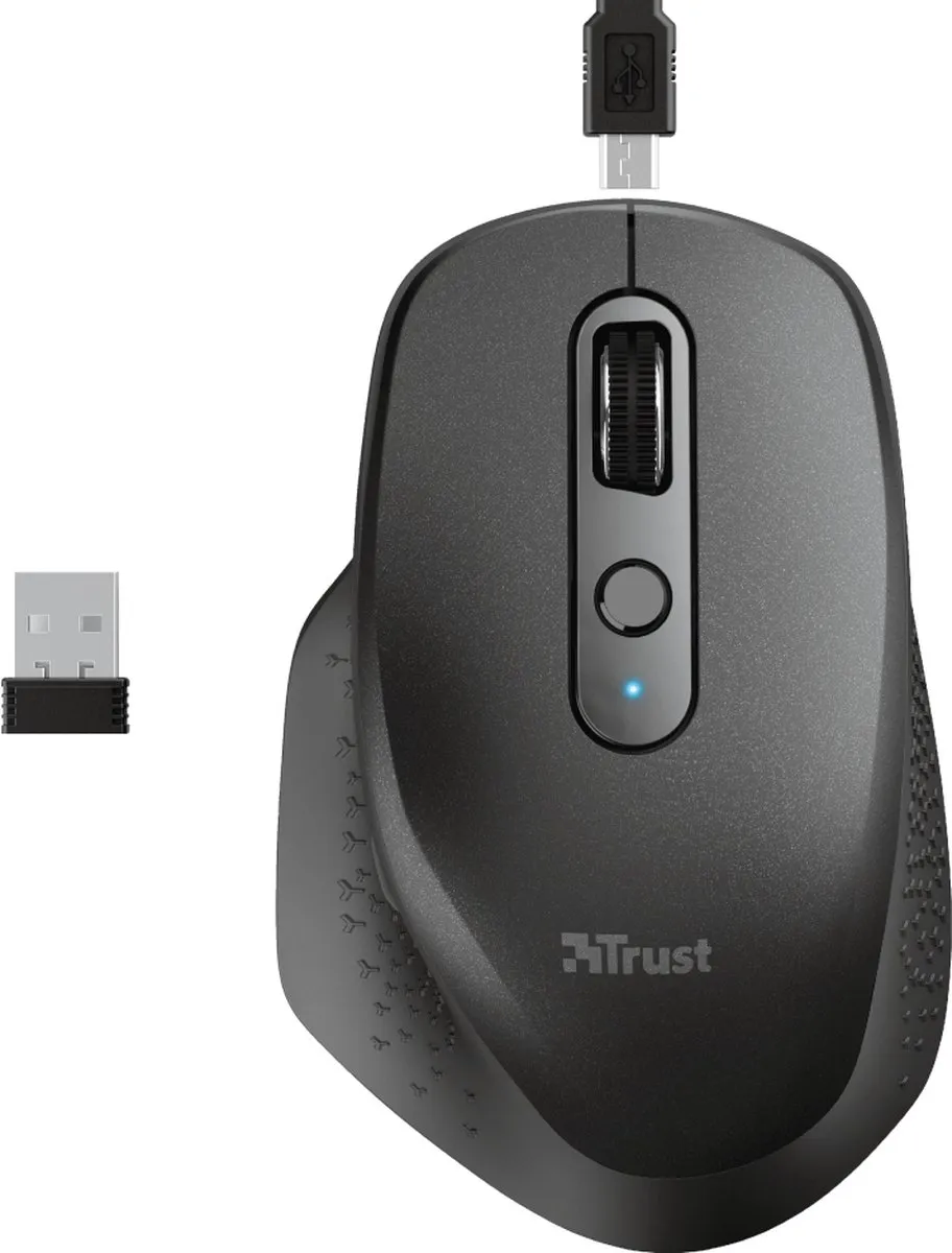 Trust OZAA 23812 Draadloze Muis - 7 Knoppen - Zwart - afbeelding 6 van 6