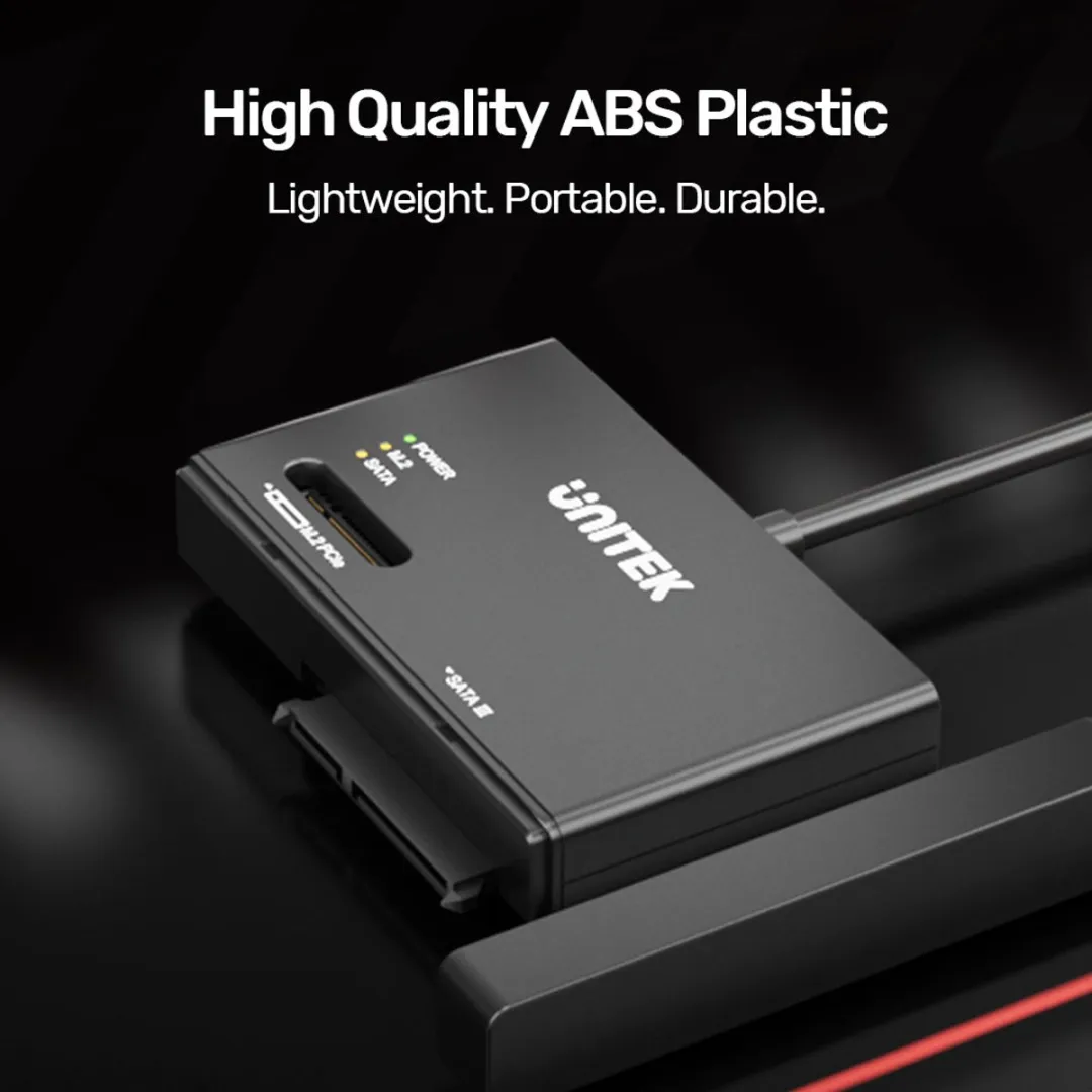 Unitek S1232A01-EU USB-C Bridge SATA/M.2 NVMe Adapter - Zwart - afbeelding 3 van 6