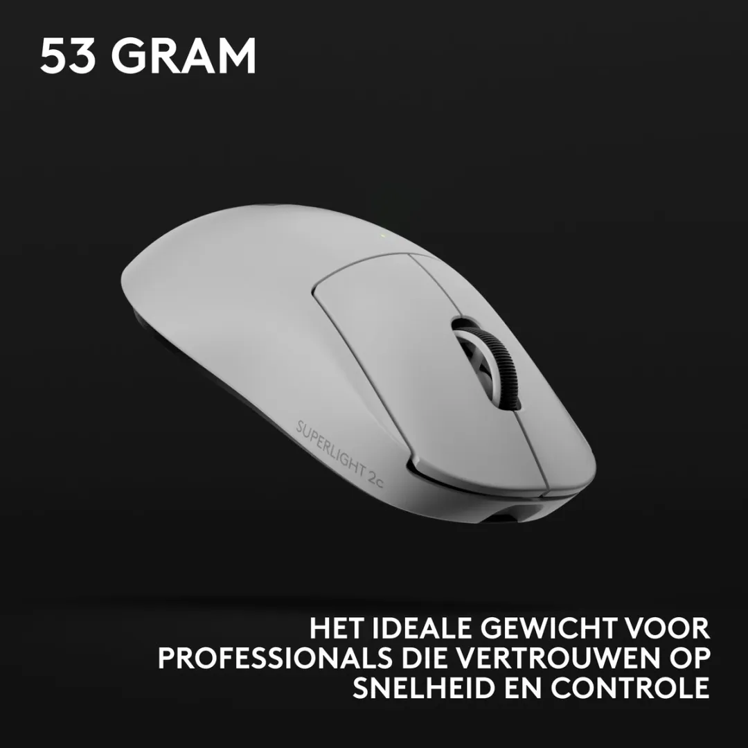Logitech G PRO X Superlight 2c Gaming Muis - Wit - afbeelding 6 van 6