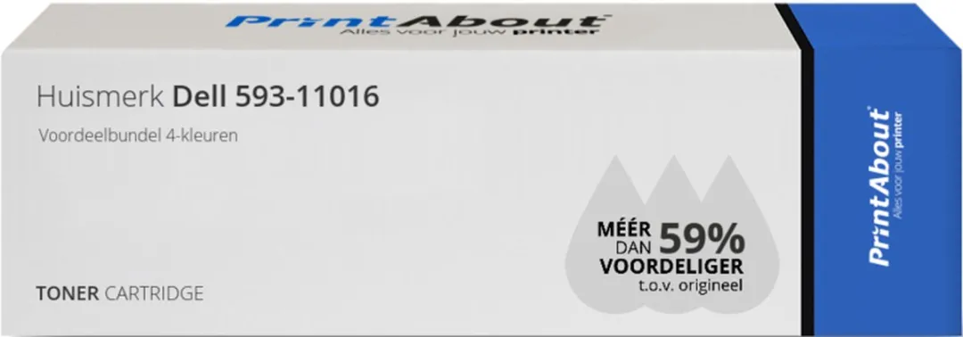 PrintAbout Huismerk 593-11016-PA2 Toner 4-kleuren Voordeelbundel - 7.050 Afdrukken