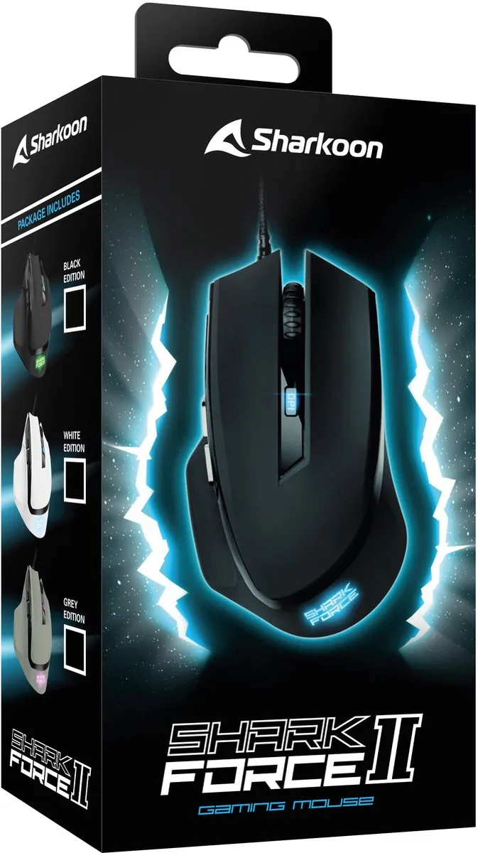 Sharkoon SHARK Force II Gamingmuis - 4200 DPI - Zwart