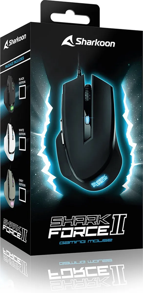 Sharkoon SHARK Force II Gamingmuis - 4200 DPI - Zwart