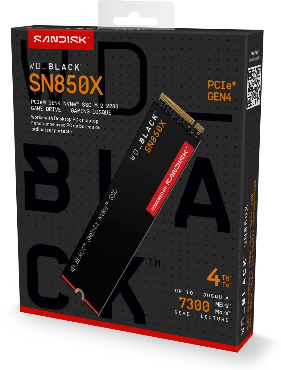 Western Digital Black SN850X WDS400T2X0E SSD - 4TB
