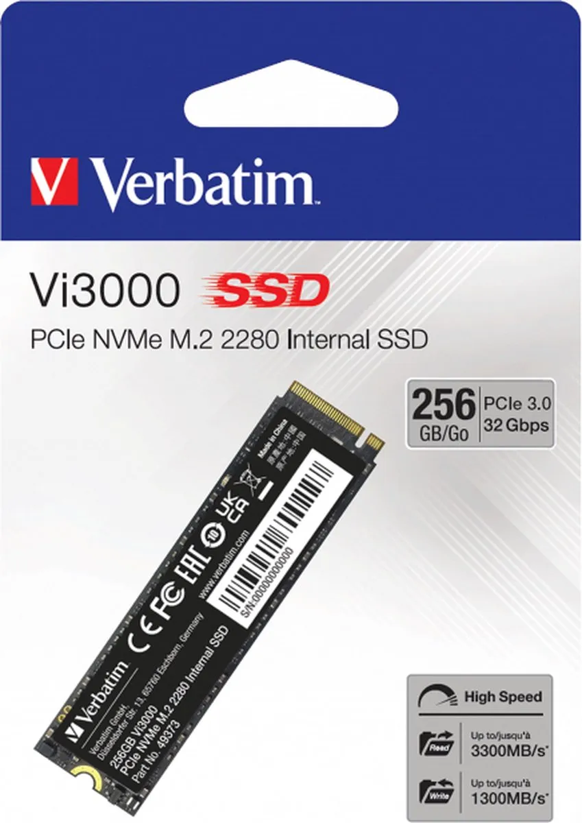 Verbatim Vi3000 49373 M.2 SSD - 256GB - PCIe NVMe 3.0 x4 - afbeelding 6 van 6
