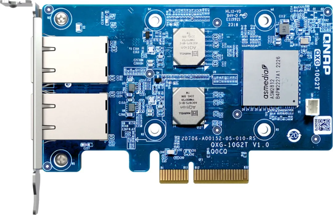 QNAP QXG-10G2T Netwerkkaart 10Gbps - 4 Poorten - Groen