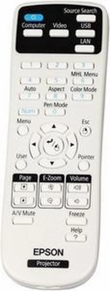 Epson 1613717 Afstandsbediening Projector - Zwart/Wit - afbeelding 2 van 2