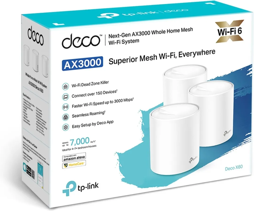 TP-Link Deco X60 Mesh WiFi 6 AX3000 - 3 Stuks