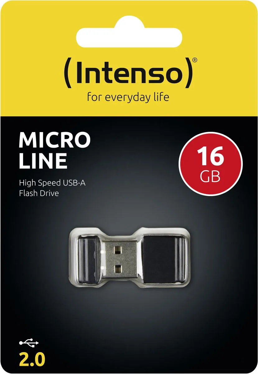 Intenso Micro Line USB-stick 16GB - Zwart