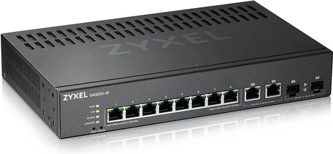 Zyxel GS2220-10-EU0101F Switch - 10x Ethernet 2x SFP - 20 Gbps - Zwart