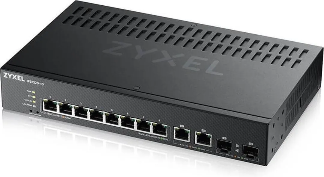 Zyxel GS2220-10-EU0101F Switch - 10x Ethernet 2x SFP - 20 Gbps - Zwart
