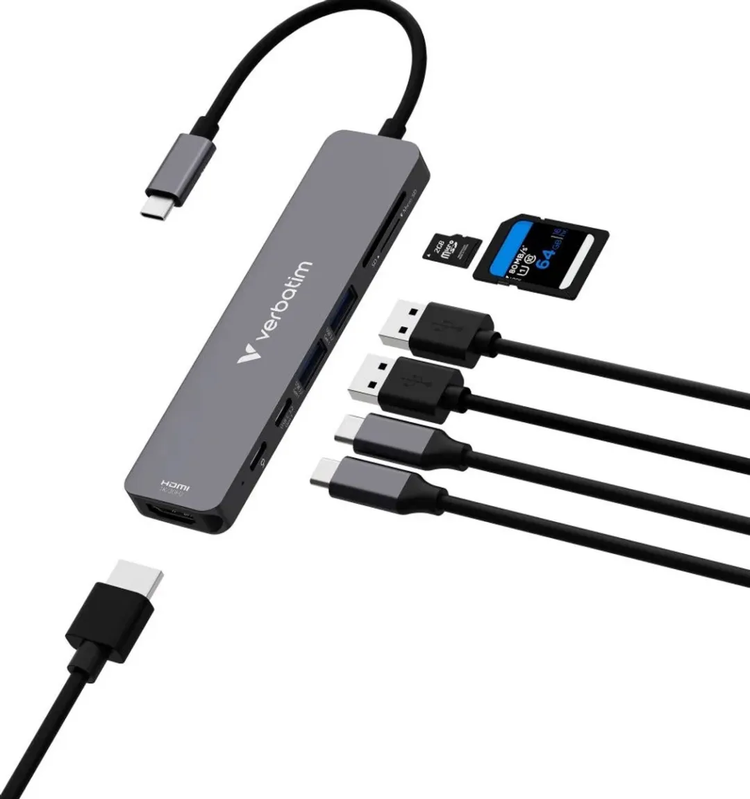 Verbatim Essentials 32158 USB-Hub 7 Poorten - Grijs