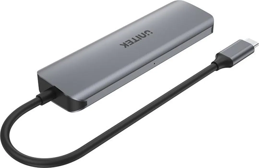 Unitek Hub Active USB-C H1107A - 5 Poorten Grijs