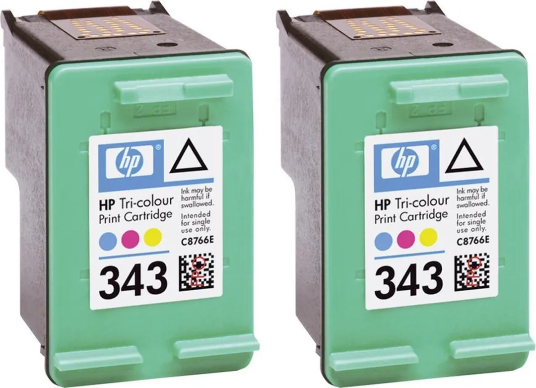 HP 343 CB332EE Inktcartridge - 2-pack Cyaan/Magenta/Geel