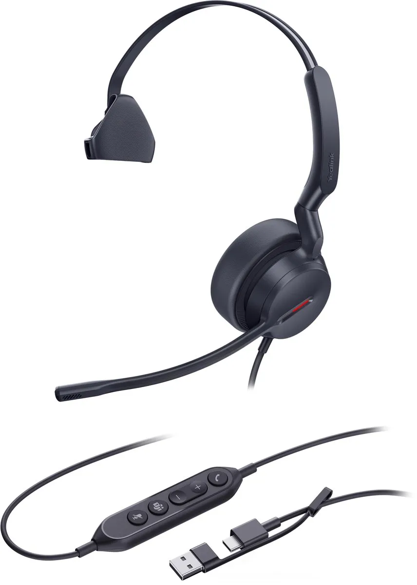 Yealink UH44 Mono Teams Headset - Zwart