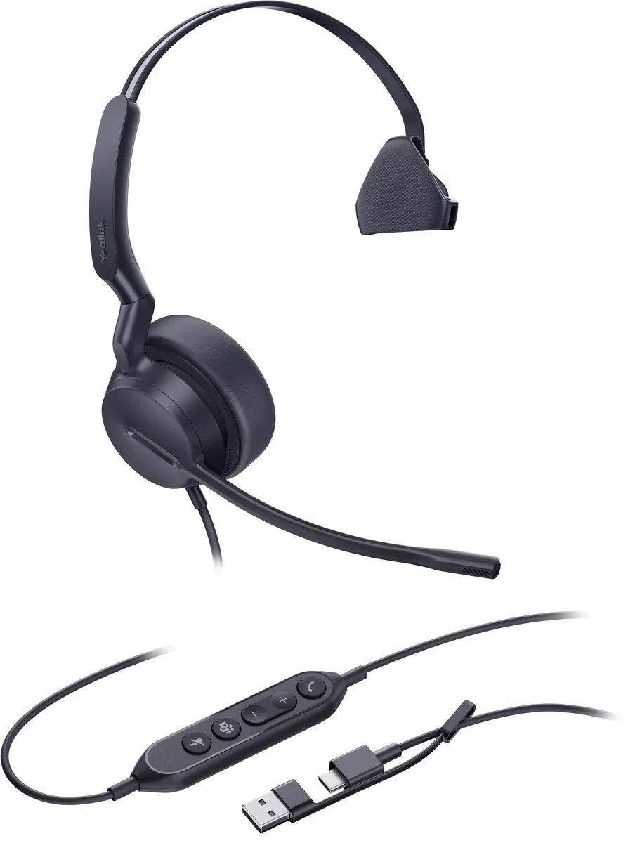 Yealink UH44 Mono Teams Headset - Zwart