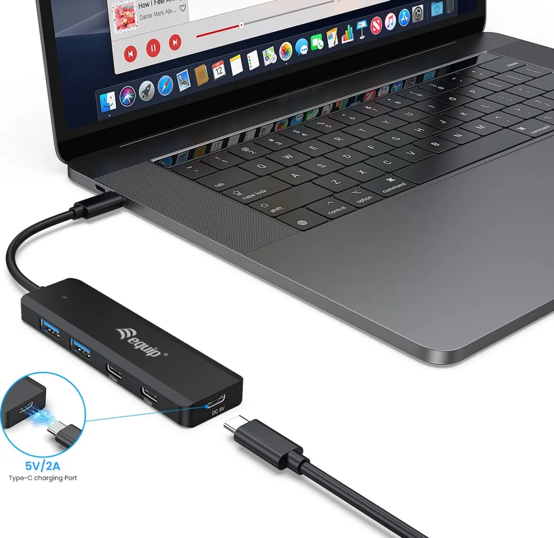 Equip 128964 Interface Hub USB 3.2 Gen 1 Type-C - 5000 Mbit/s - Zwart