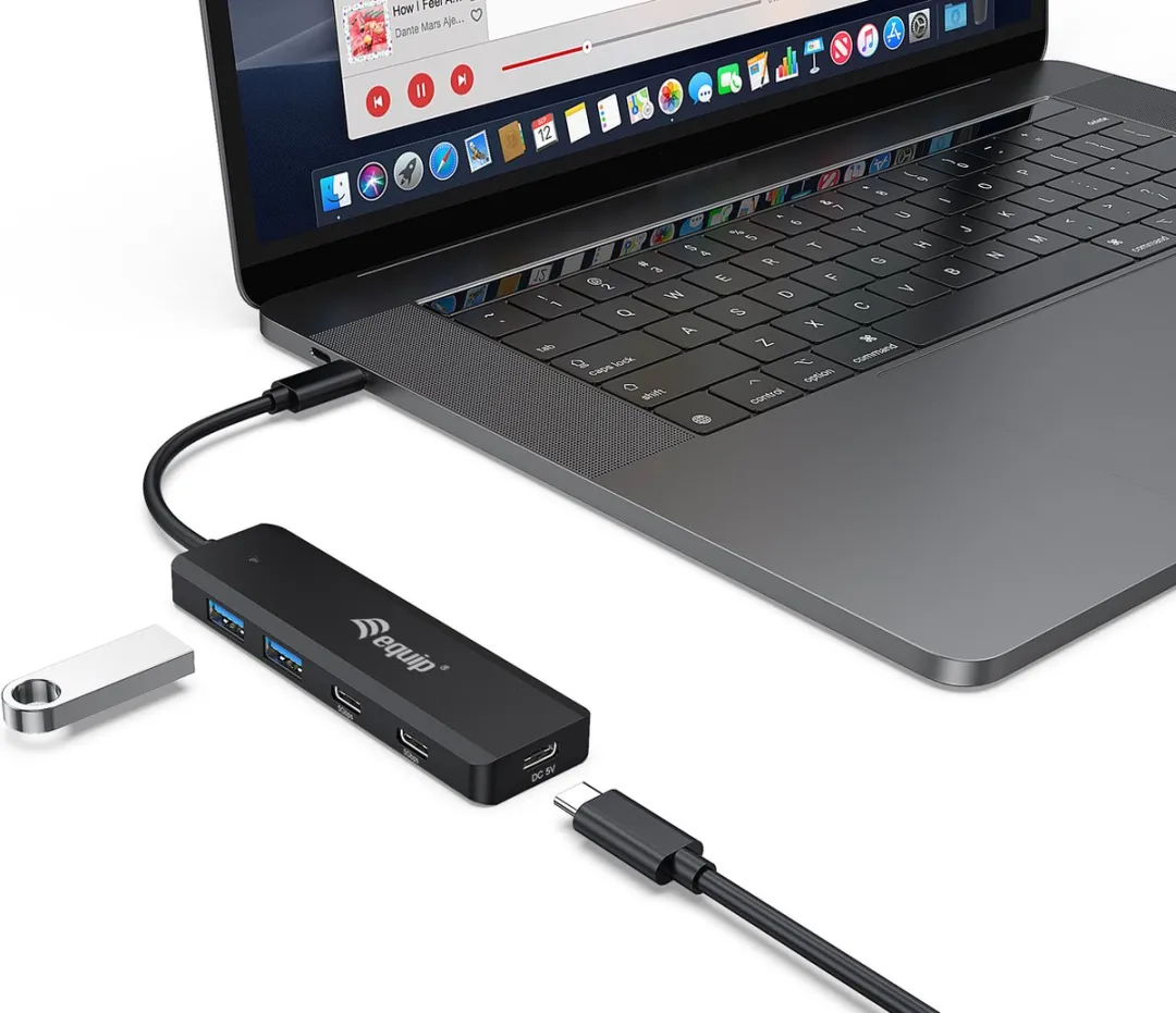 Equip 128964 Interface Hub USB 3.2 Gen 1 Type-C - 5000 Mbit/s - Zwart