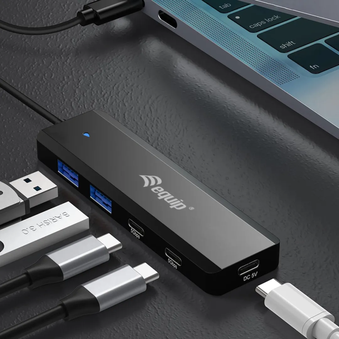 Equip 128964 Interface Hub USB 3.2 Gen 1 Type-C - 5000 Mbit/s - Zwart