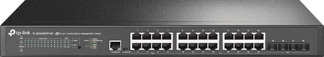 TP-Link Omada SG3428XPP-M2 24-Poort Managed Switch - 200Gbps - 500W PoE - Zwart