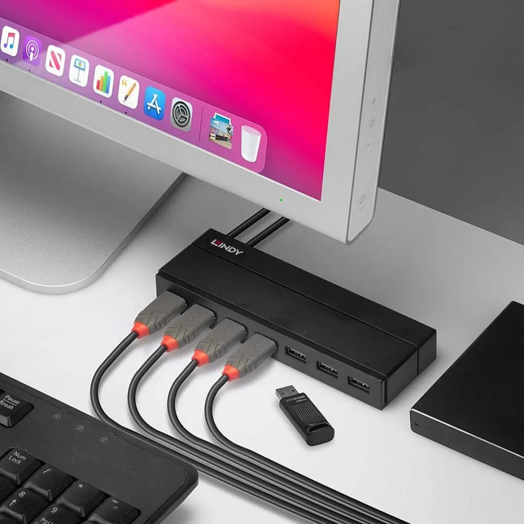 Lindy USB Hub 43228 - 7 Poorten - Zwart