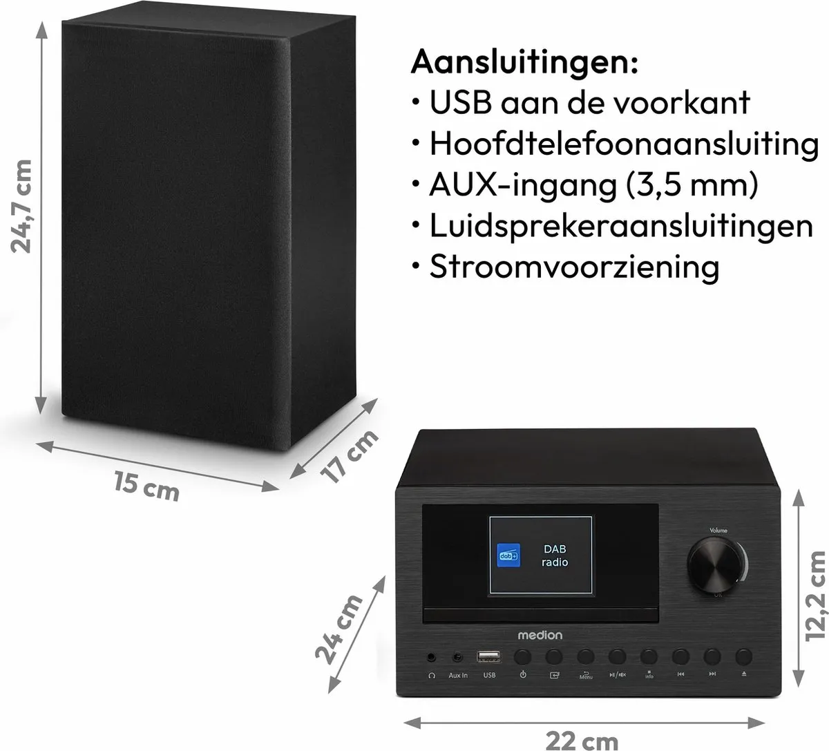 Medion P85003 Micro-audiosysteem MD85008 - 2x150W - Zwart