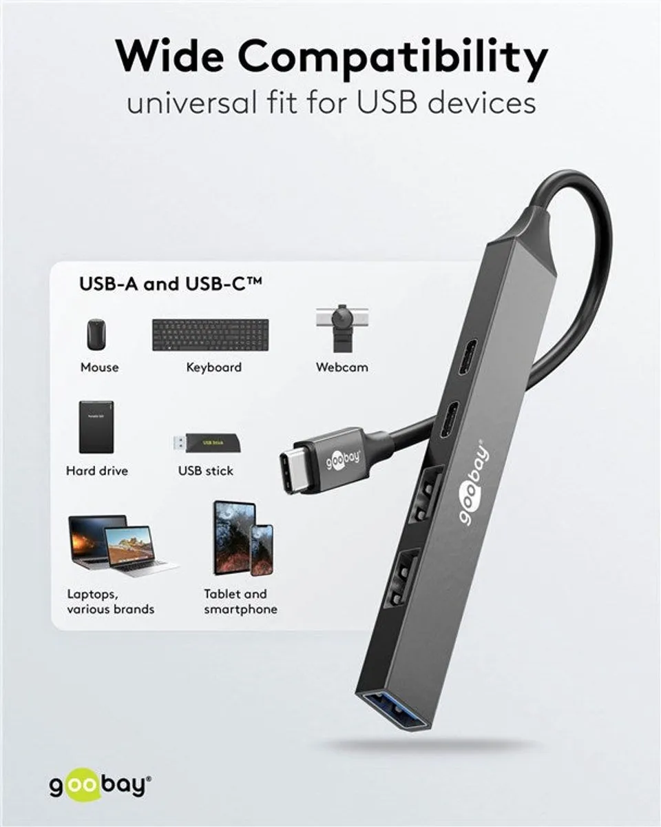 Goobay 74460 USB-C Hub - 5 Poorten Grafiet