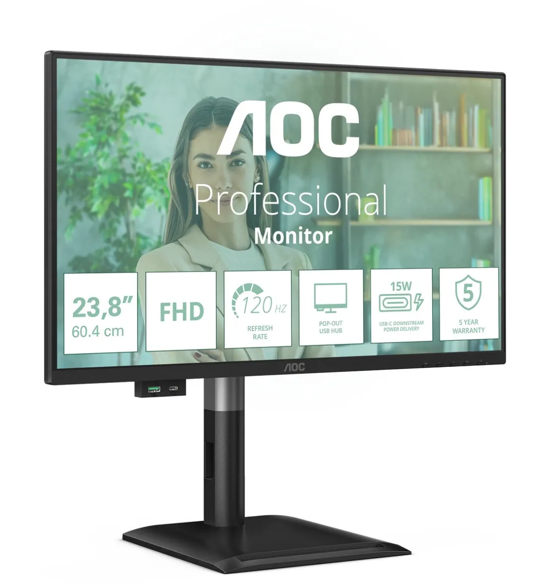 AOC 24P4U Monitor 23.8" Full HD - Zwart