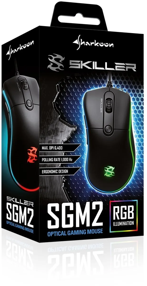 Sharkoon SKILLER SGM2 Optical Gaming Mouse - Zwart