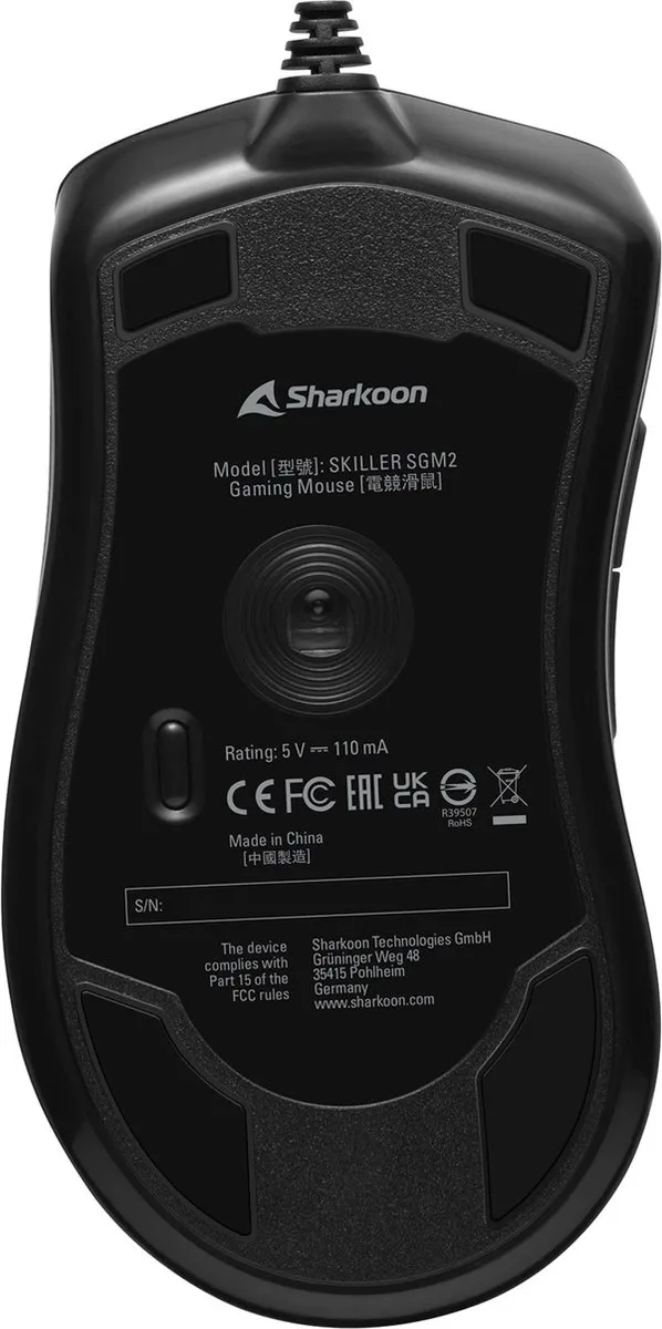 Sharkoon SKILLER SGM2 Optical Gaming Mouse - Zwart - afbeelding 6 van 6