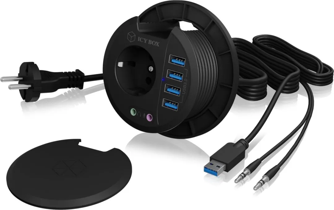 Icy Box IB-HUB1430 USB 3.0 Hub - 4 Poorten Zwart