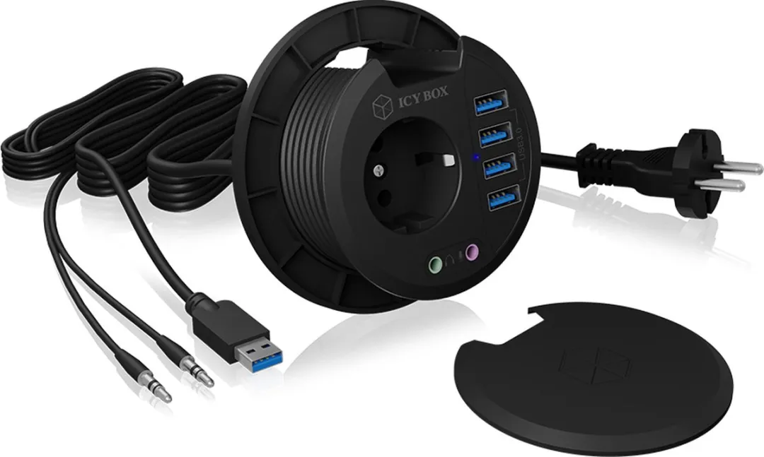 Icy Box IB-HUB1430 USB 3.0 Hub - 4 Poorten Zwart