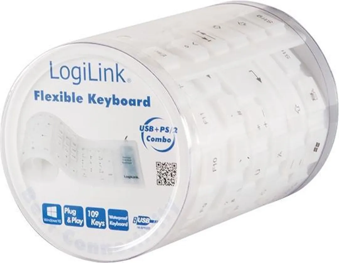 Logilink ID0018A Toetsenbord - USB - QWERTZ Duits - Wit - afbeelding 5 van 6