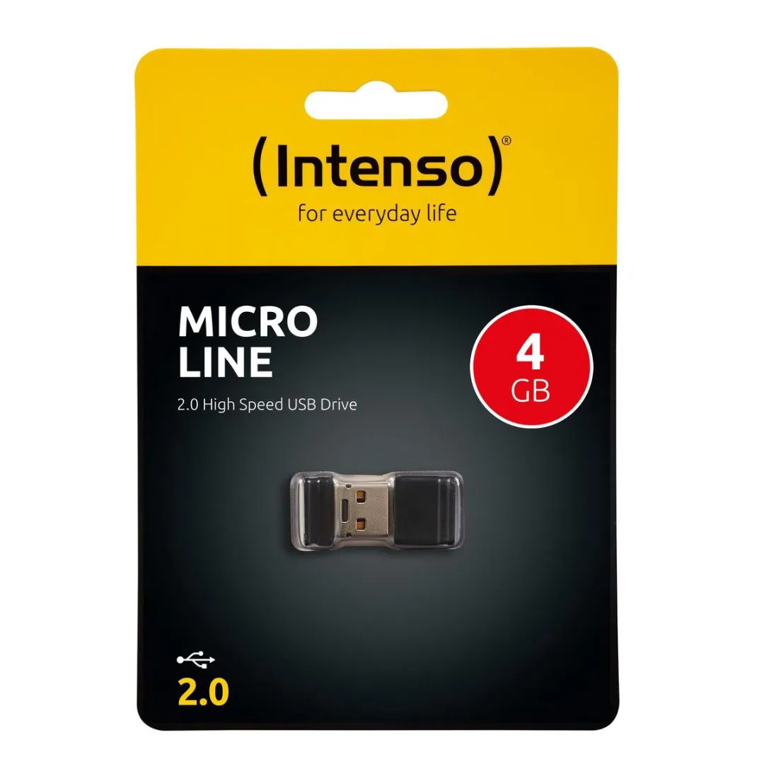 Intenso Micro Line USB-stick 4GB - USB 2.0 - Zwart