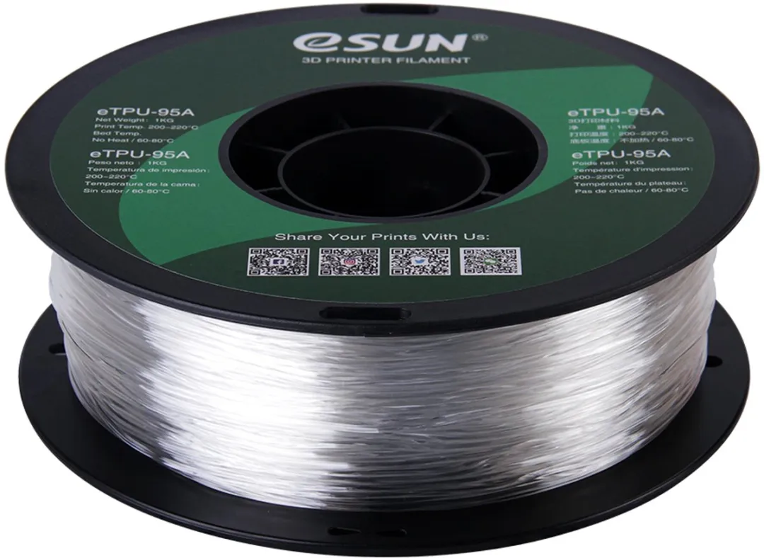 ESUN eTPU-95A Filament 1.75mm - 1kg - Transparant - afbeelding 6 van 6