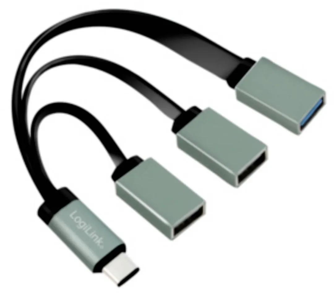 Logilink UA0315 USB-hub 3 Poorten - USB 3.1 Gen1 5Gbit/s - Zwart/Grijs