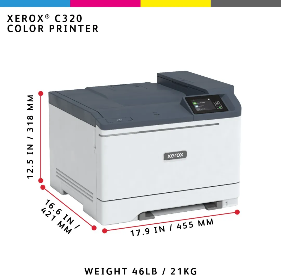Xerox C320V_DNI A4 Printer - 33 ppm Kleur - 901 Vel - Wit