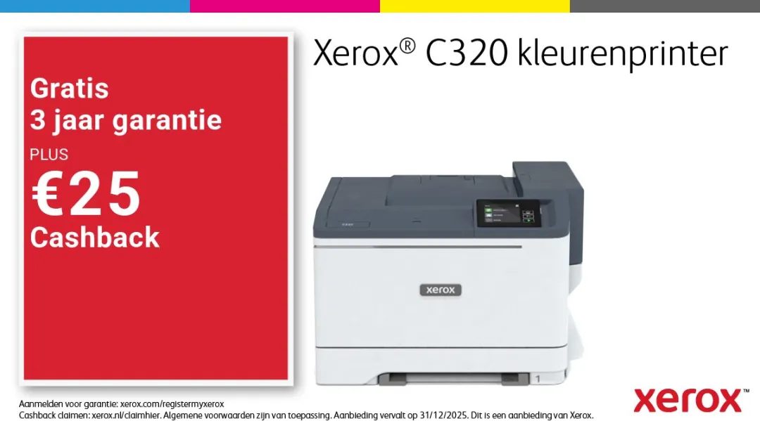 Xerox C320V_DNI A4 Printer - 33 ppm Kleur - 901 Vel - Wit