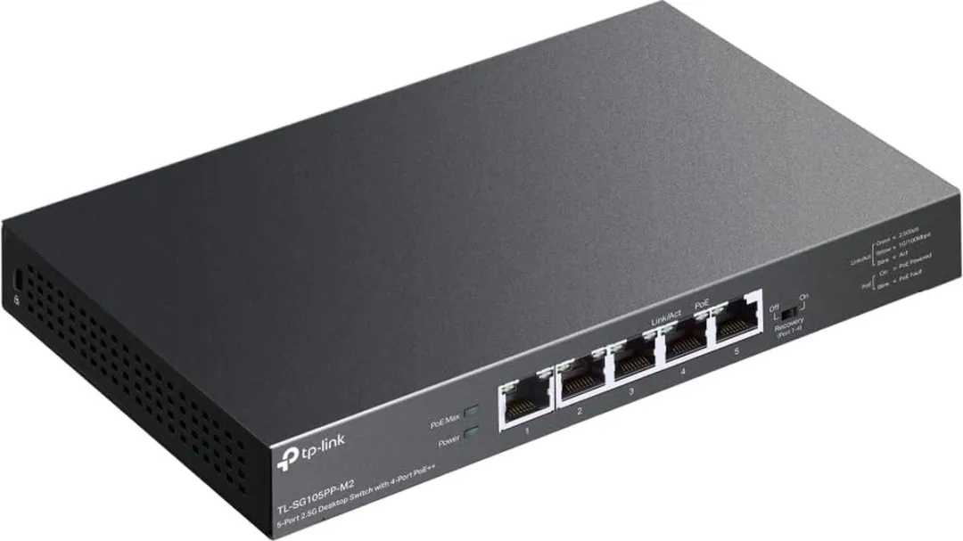 TP-Link TL-SG105PP-M2 Schakelaar - 5 Poorten - 4x PoE 123W - Zwart