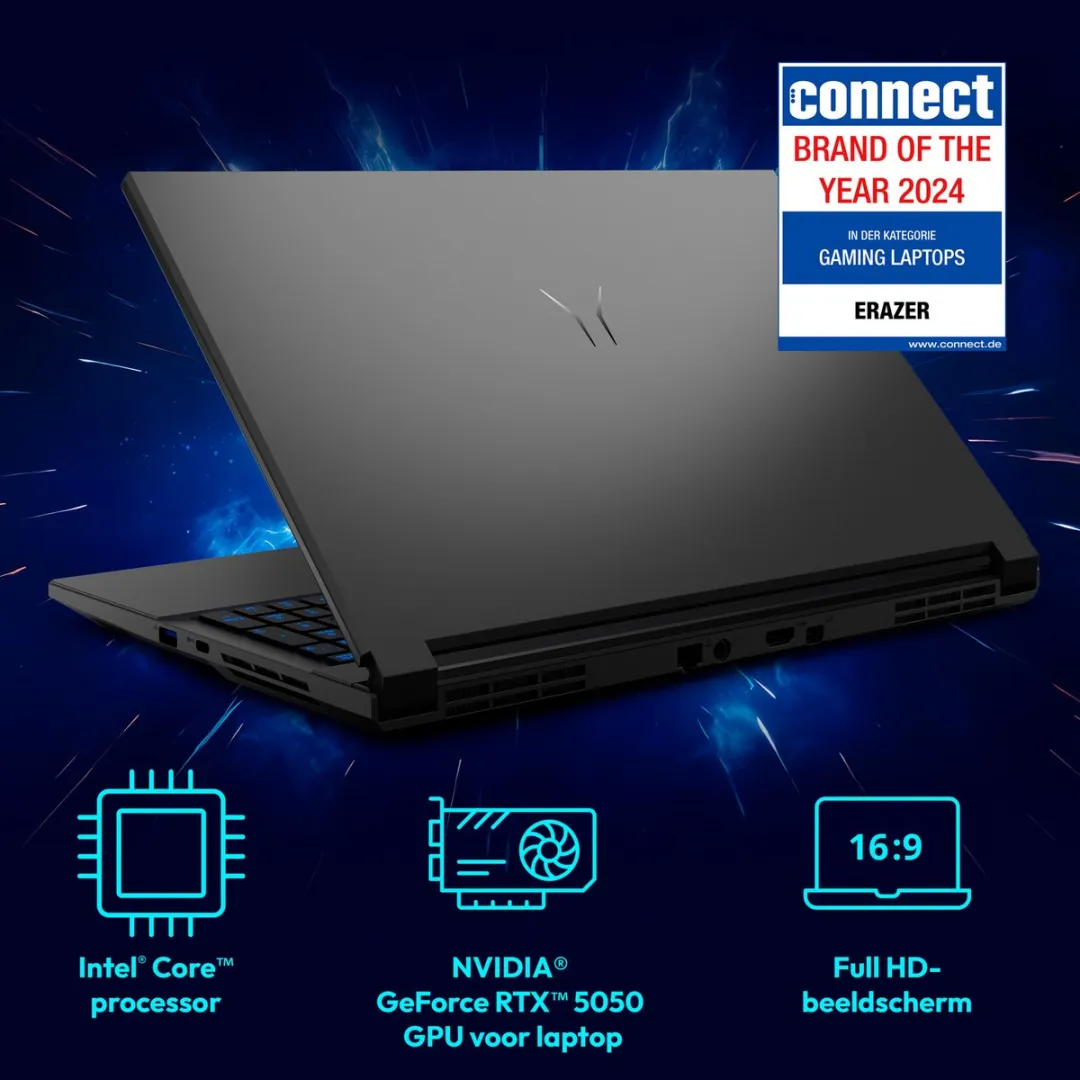 ERAZER Scout 17 E1 Gaming Laptop - 17,3" FHD 144Hz - RTX 5050 - 16GB RAM - 1TB SSD